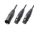 Monacor - Cordon audio XLR en Y, 1 x XLR mâle / 2 x XLR femelle, 0,5 m - CX142