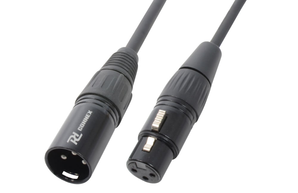 Monacor - Cordon audio XLR mâle / XLR femelle, 0,5 m, noir - CX35-05