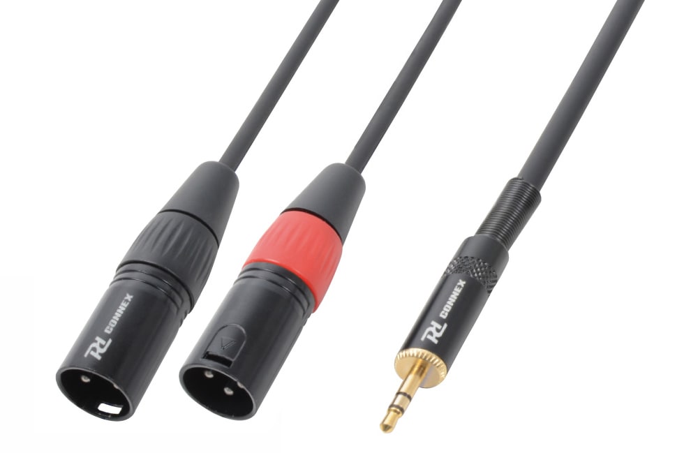 Monacor - Cordon audio 2 x XLR mâle / jack 3,5 mâle stéréo, 6 m - CX70-6