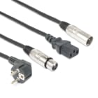 Monacor - Cordon combiné - XLR femelle / IEC femelle - XLR mâle, 10 m - CX02-10