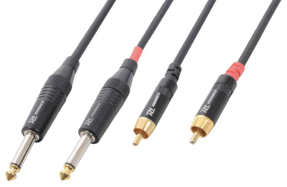 Monacor - Cordon audio 2 x jack 6,35 mâle mono / 2 x RCA mâle, 1,5 m - CX74-1