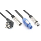 Monacor - Cordon combiné Schuko - XLR mâle / Power A - XLR femelle 10 m - CX08-10