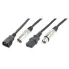 Monacor - Cordon combiné IEC mâle - XLR mâle / IEC femelle - XLR femelle 5 m - CX09-5