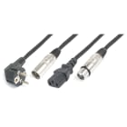 Monacor - Cordon combiné Schuko - XLR mâle / IEC femelle - XLR femelle 15 m - CX10-15