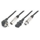 Sodel - Cordon combiné Schuko - XLR mâle / IEC femelle - XLR femelle 15 m - CX10-15