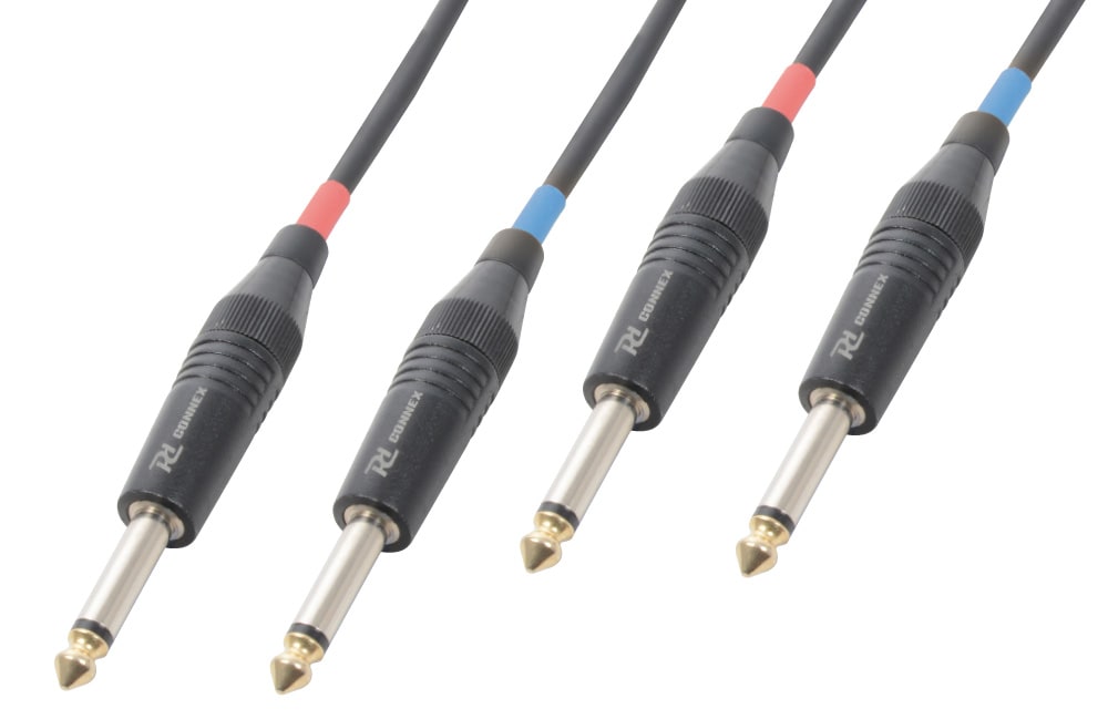 Monacor - Cordon audio 2 x jack 6,35 mâle mono / 2 x jack 6,35 mâle mono, 5 m - CX72-5