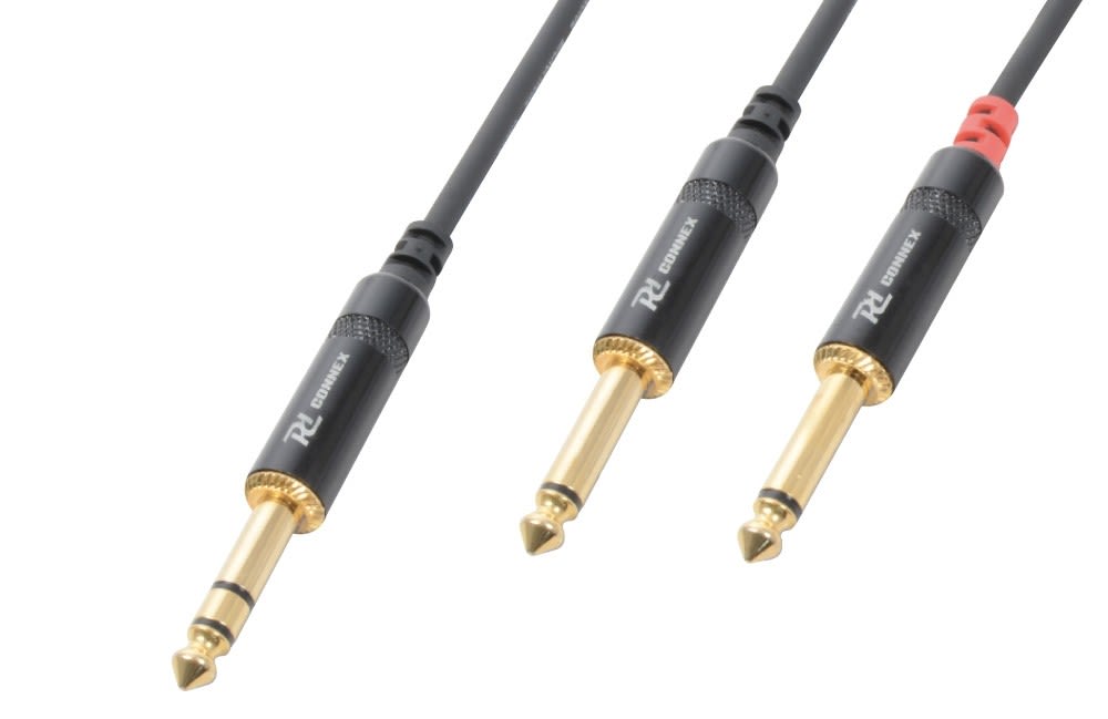 Monacor - Cordon audio jack 6,35 mâle stéréo / 2 x jack 6,35 mâle mono, 0,9 m - CX76-09