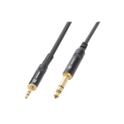 Monacor - Cordon audio jack 3,5 mâle stéréo / jack 6,5 mâle stéréo, 1,5 m - CX82-1