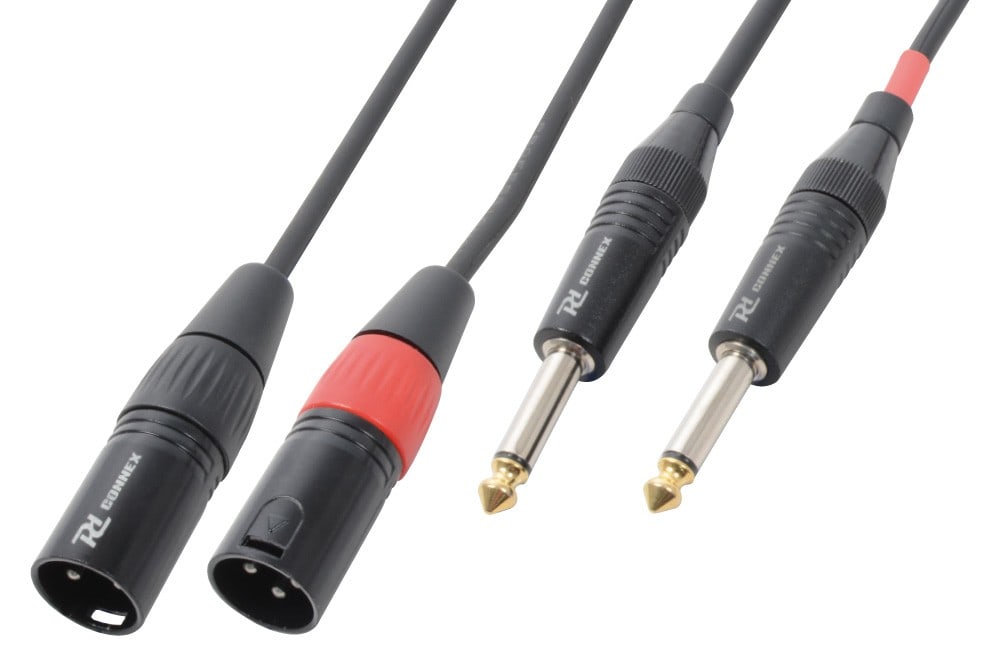Sodel - Cordon audio 2 x XLR mâle / 2 x jack 6,35 mâle mono, 3 m - CX64-3
