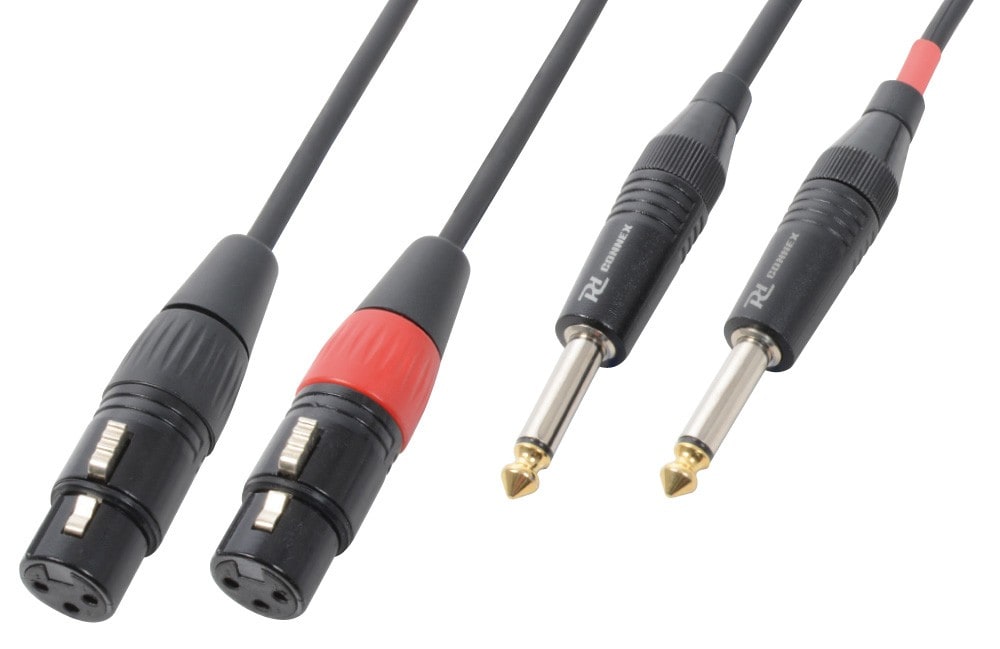 Sodel - Cordon audio 2 x XLR femelle / 2 x jack 6,35 mâle mono, 1,5 m - CX62-1