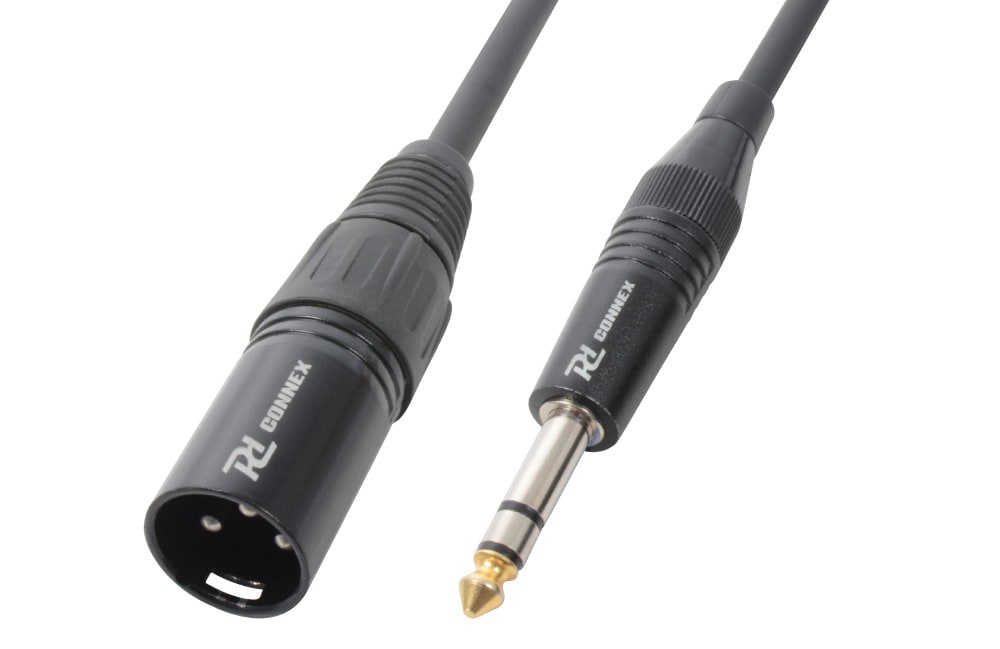 Monacor - Cordon audio XLR mâle / jack 6,35 mâle stéréo, 15 cm - CX139
