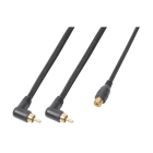 Sodel - Cordon audio 2 x RCA mâle coudé / 1x RCA femelle, 0,3 m - CX142