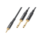 Monacor - Cordon audio jack 3,5 mâle stéréo / 2 x jack 6,35 mono, 3 m, HQ - CX86-3