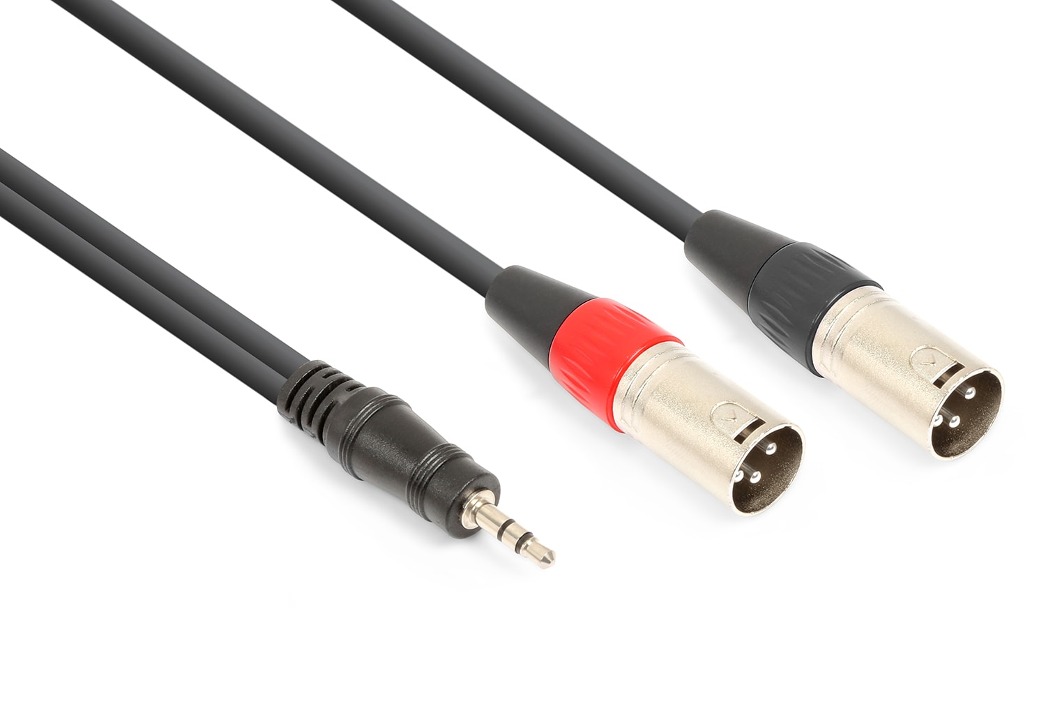 Monacor - Cordon audio 2 x XLR mâle / jack 3,5 mâle stéréo, 1,5 m - CX322-1