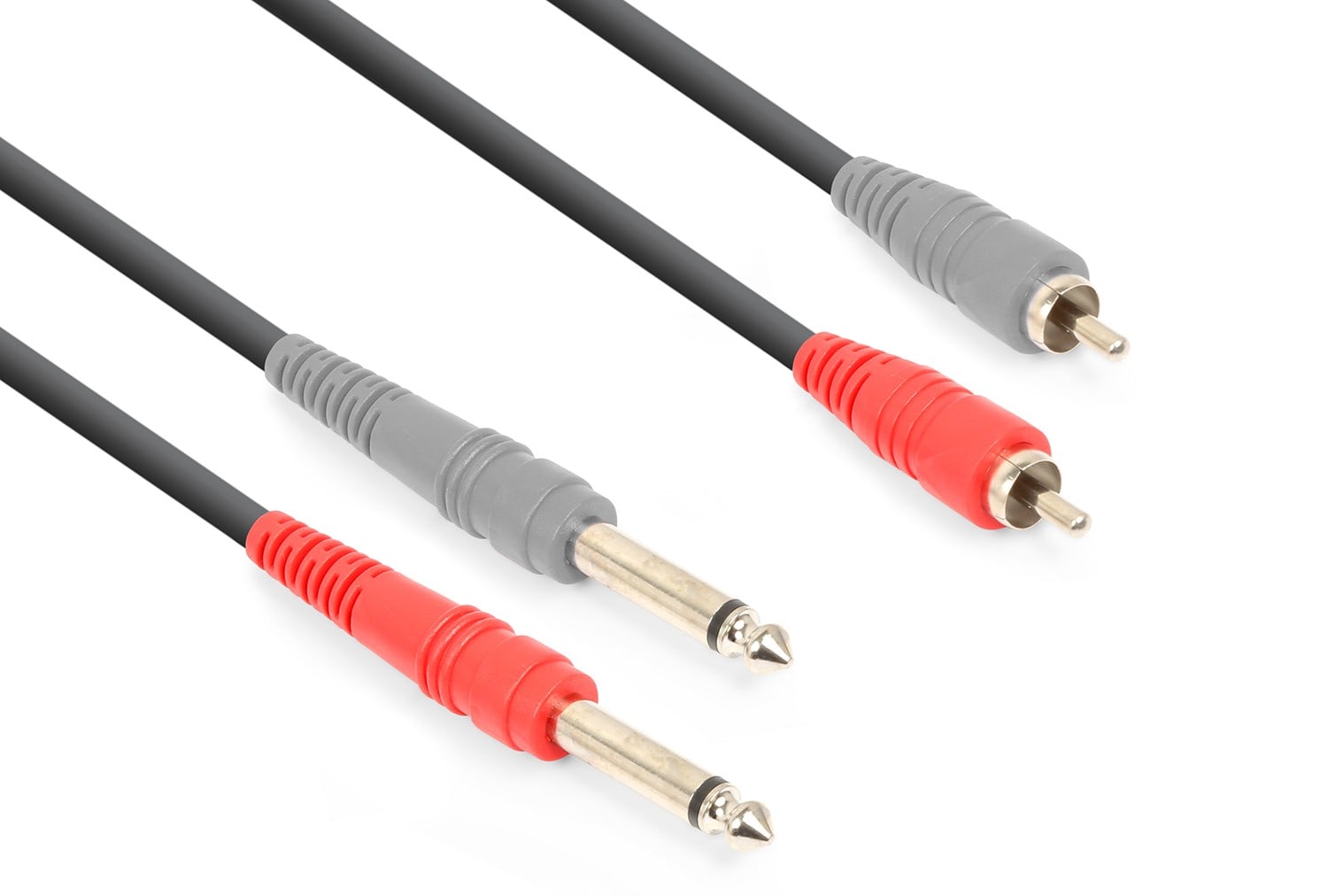 Sodel - Cordon audio 2 x jack 6,35 mâle mono / 2 x RCA mâle, 1,5 m - CX324-1