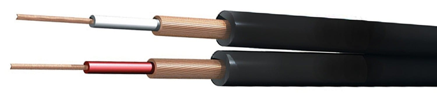 Sodel - Câble audio blindé, 2 conducteurs noir, 100 m - RX38