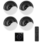 Monacor - Set amplificateur + enceintes, écran LCD, multimédia, 4 x 25 W, noir - B100BSet