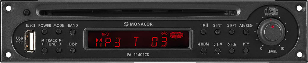 Monacor - Module Public adress, tuner RDS / Lecteur CD, USB, MP3