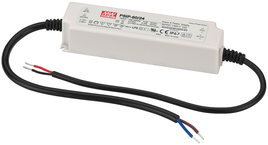Monacor - Alimentation à découpage, LED, 24 V= / 2,5 A, IP67