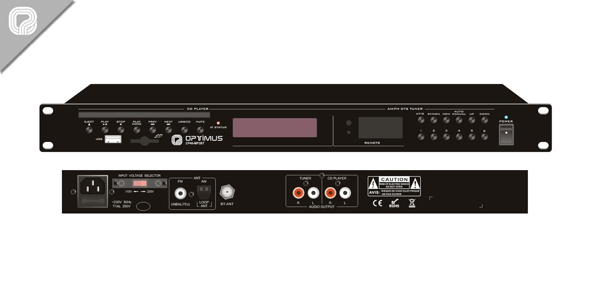 Sodel - Lecteur CD, MP3, tuner FM/RDS, BT, 1U