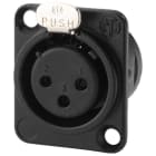 Monacor - Fiche XLR femelle châssis, 3 pôles - NEUTRIK