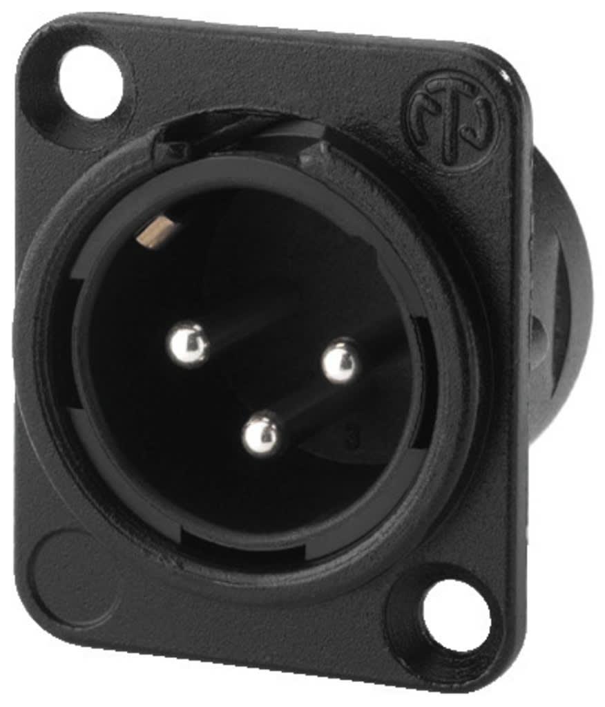 Monacor - Fiche XLR mâle, châssis, 3 pôles - NEUTRIK