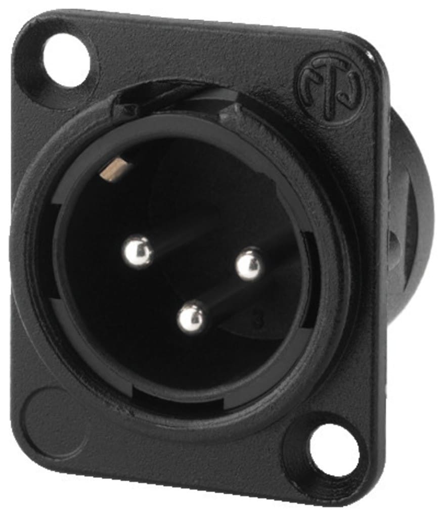 Sodel - Fiche XLR mâle, châssis, 3 pôles - NEUTRIK