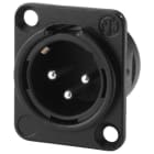 Monacor - Fiche XLR mâle, châssis, 3 pôles - NEUTRIK