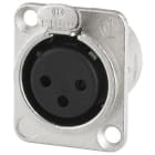 Monacor - Fiche XLR femelle châssis, 3 pôles - NEUTRIK