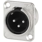 Monacor - Fiche XLR mâle, châssis, 3 pôles - NEUTRIK