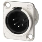 Sodel - Fiche XLR mâle, châssis, 5 pôles - NEUTRIK