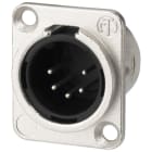 Monacor - Fiche XLR mâle, châssis, 5 pôles - NEUTRIK