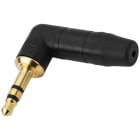 Sodel - Fiche jack 3,5 mâle stéréo, coudée, or/noir - NEUTRIK