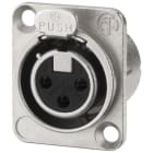 Monacor - Fiche XLR femelle châssis, 3 pôles - NEUTRIK