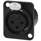 Monacor - Fiche XLR femelle châssis, 3 pôles - NEUTRIK