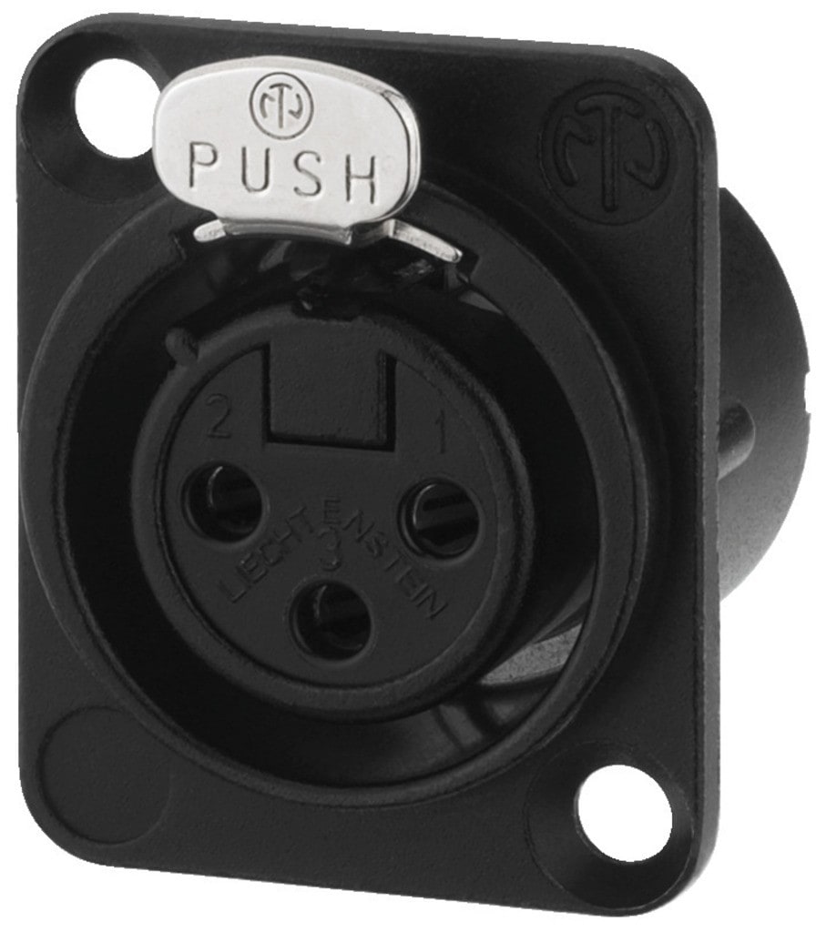 Sodel - Fiche XLR femelle châssis, 3 pôles - NEUTRIK