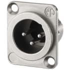 Monacor - Fiche XLR mâle, châssis, 3 pôles - NEUTRIK