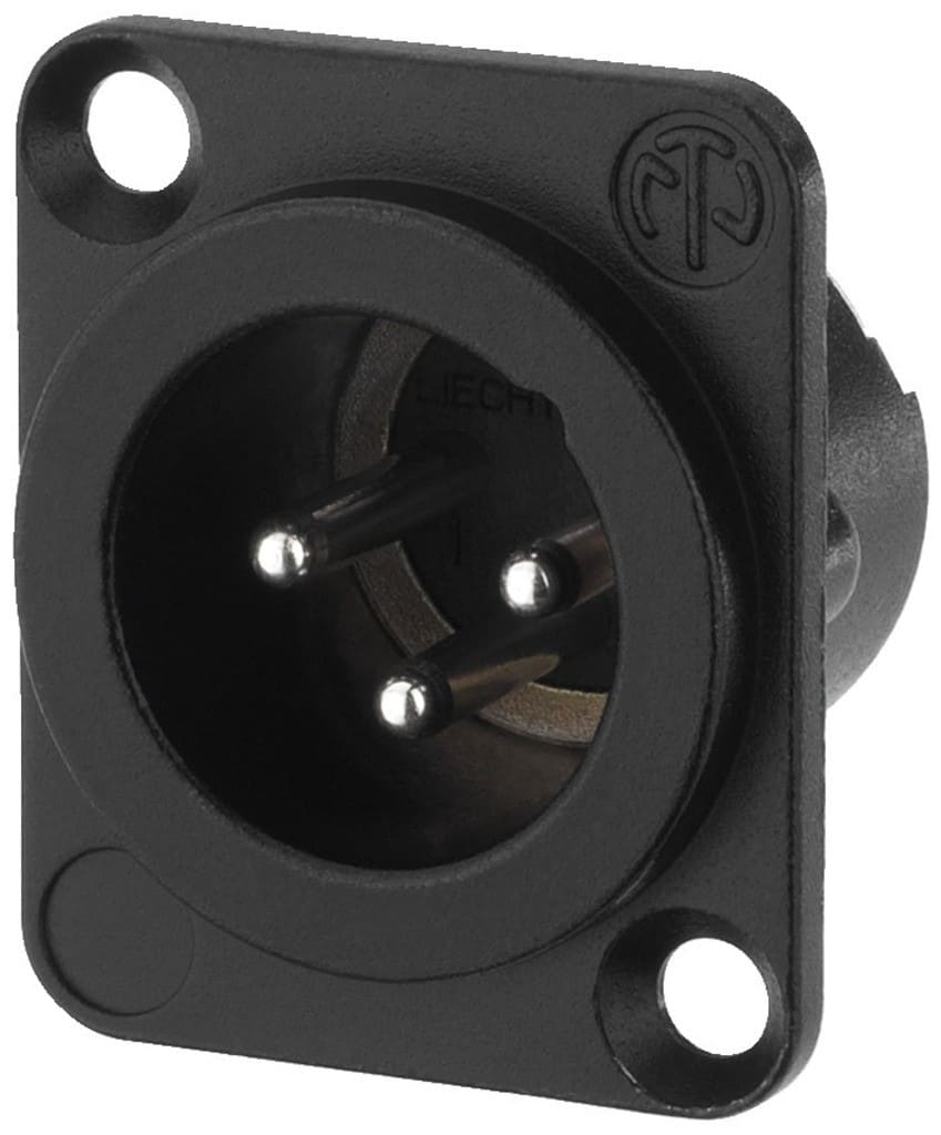 Sodel - Fiche XLR mâle, châssis, 3 pôles - NEUTRIK