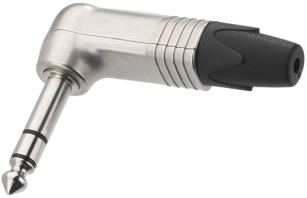 Sodel - Fiche jack 6,35 mâle stéréo, coudée - NEUTRIK