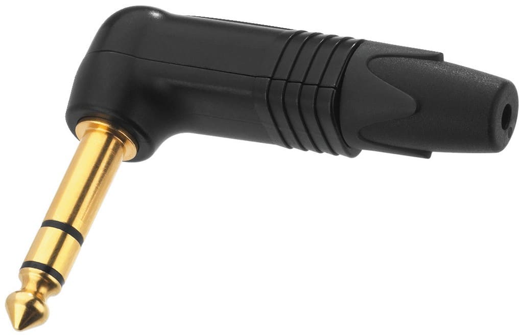 Sodel - Fiche jack 6,35 mâle stéréo, coudée - NEUTRIK