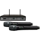 Monacor - Micro sans fil UHF, PLL, set, récepteur + 2 micros main, 518-542 MHz - JTS