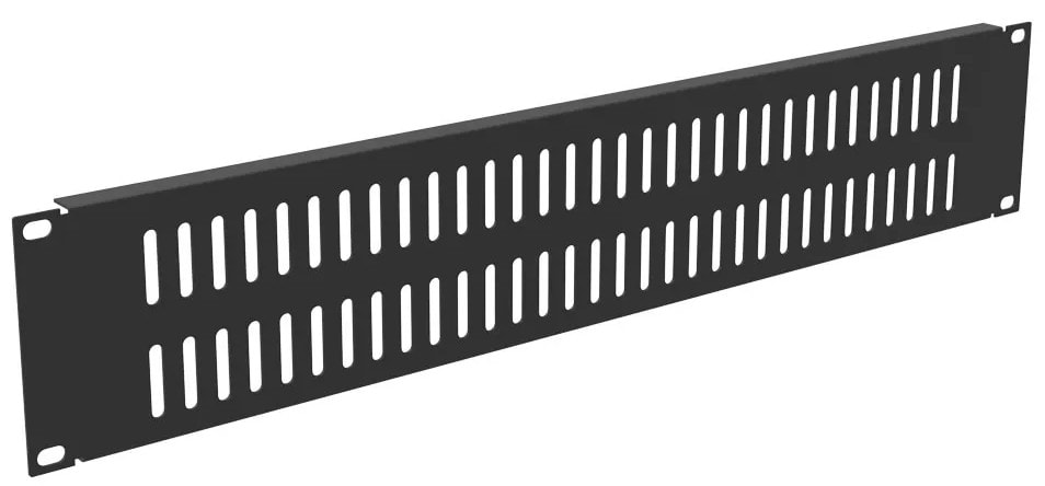 Sodel - Panneau de bouchage 19 pouces, 2 U, avec ouïes de ventilation