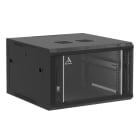 Sodel - Rack pour appareil 19", 6 U, noir, fixation murale, porte en verre