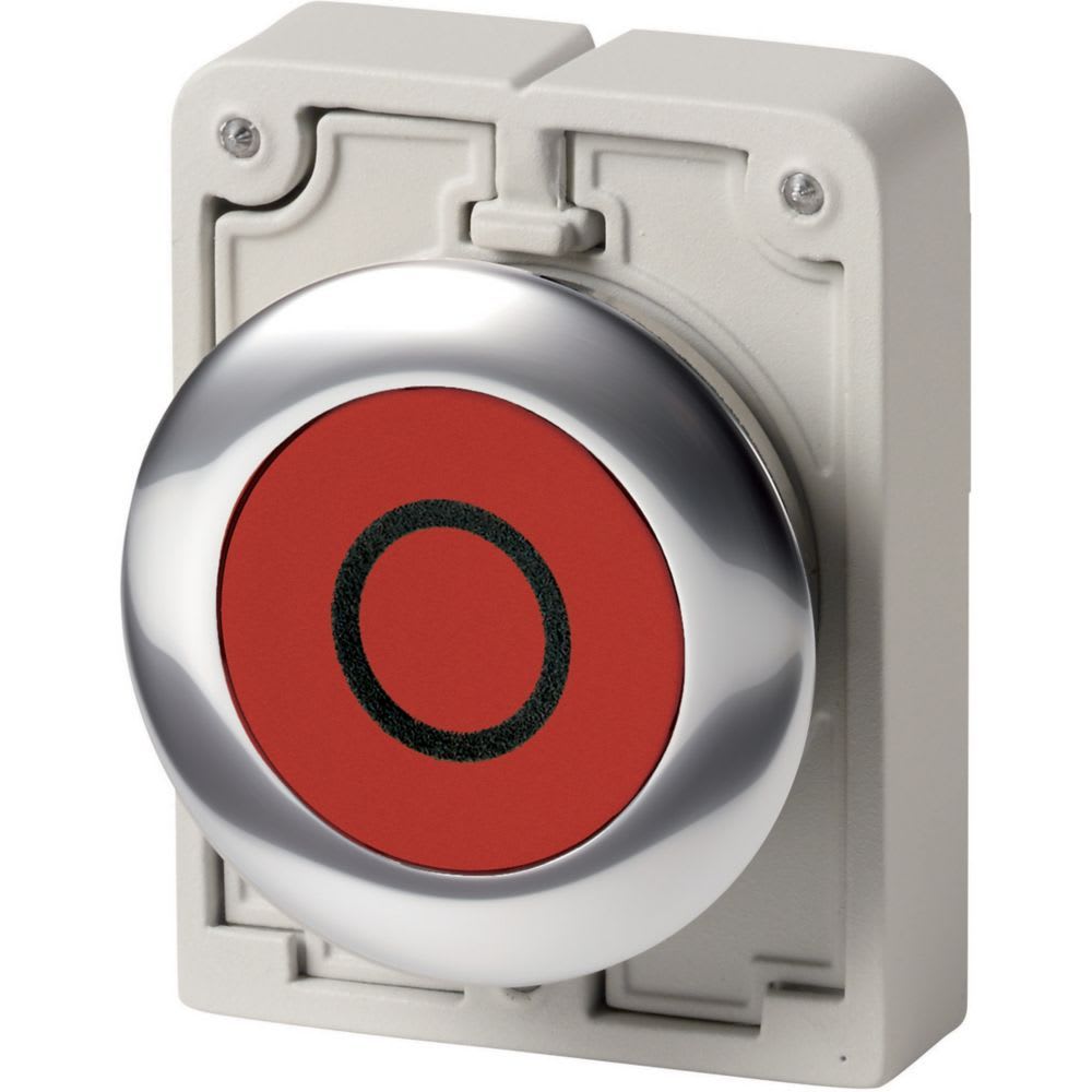 Eaton Industries France SAS - Bouton poussoir, 30mm, flush, à accroch rouge, avec inscription