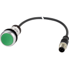 Eaton Industries France SAS - Bouton-poussoir affleurant; à rappel; vert; 1 NO; câble 0,5m et connecteur M12A