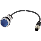 Eaton Industries France SAS - Bouton-poussoir lumin; à rappel; bleu; 24 V; 1 NO; câble 1m + connecteur M12A