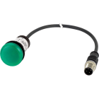 Eaton Industries France SAS - Voyant lumineux; allumé en vert; 24 V; avec câble 1m et connecteur mâle M12A