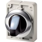 Eaton Industries France SAS - Commut rotatif lumineux, 30mm, à manette, blanc, 2 positions (V), à accroch