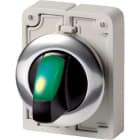 Eaton Industries France SAS - Commut rotatif lumineux, 30mm, à manette, vert, 2 positions (V), à accroch