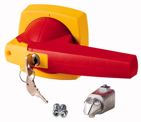 Eaton Industries France SAS - Manette, 12mm, montage sur porte, rouge, serrure-cylindre